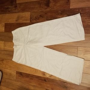 White NWOT linen pants never worn wide leg
